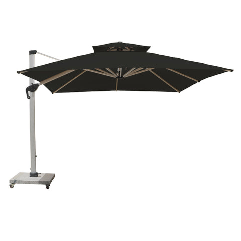 3.5m x 3.5m Outdoor Cantilever Square Umbrella with 120kg Marble Base