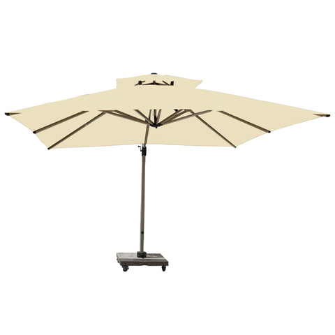 3.5m x 3.5m Outdoor Cantilever Square Umbrella with 120kg Marble Base