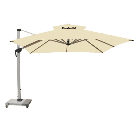 3.5m x 3.5m Outdoor Cantilever Square Umbrella with 120kg Marble Base