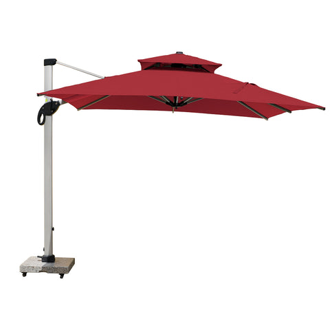 3m x 3m Cantilever Parasol Umbrella with 80kg Marble Base