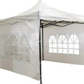 Event tent with sides providing rain protection for an outdoor picnic