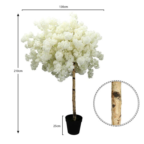 Artificial Cherry Blossom Tree White Finish