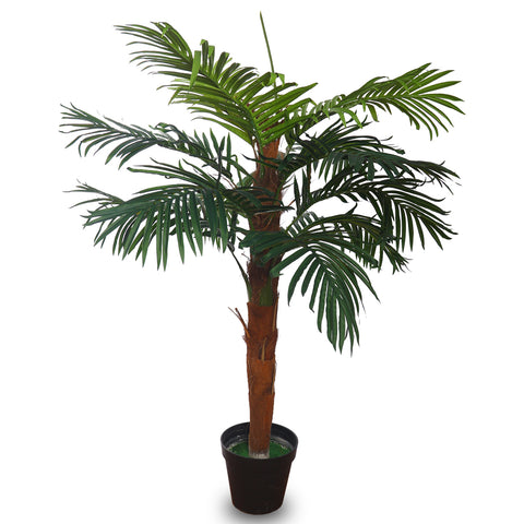 Lifelike artificial indoor tropical plants adding vibrancy to a modern living room