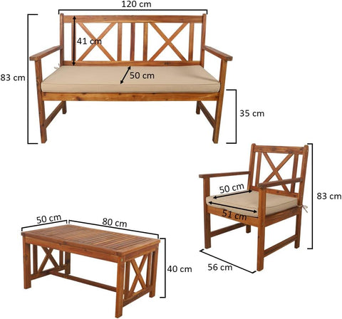 Stylish wooden sofa set for outdoor living spaces