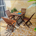 5-piece solid wood dining set with table and 4 chairs