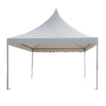 White commercial event tent with sturdy steel frame