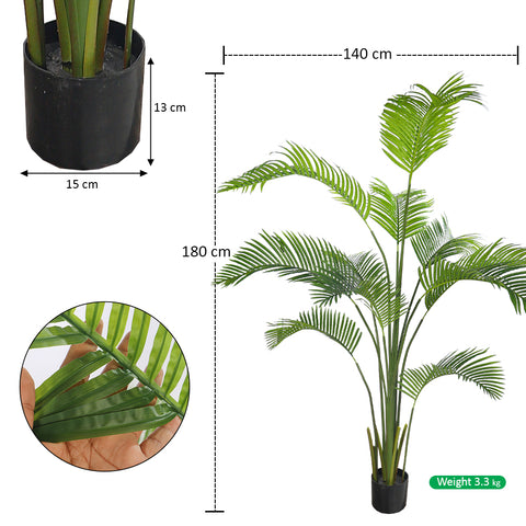 Realistic 180cm artificial areca palm