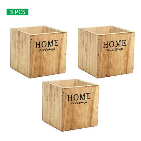 Square Wooden Decorative Vase