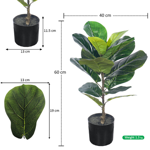 Artificial Fiddle Leaf Fig Plant 60cm Tall