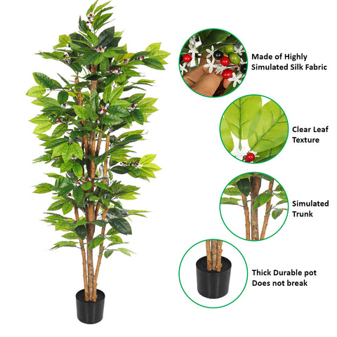 Potted Artificial Coffee Plant