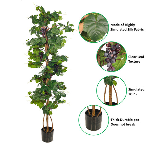 Artificial Potted Grape Plant 170cm Tall