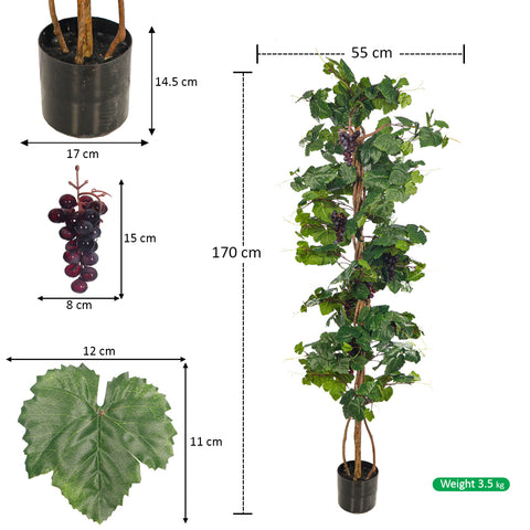 Artificial Potted Grape Plant 170cm Tall