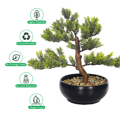 Artificial Potted Cedar Bonsai Plant