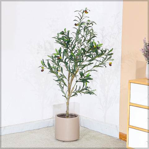 Faux Potted Olive Plant