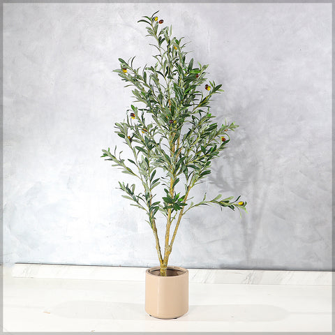 Faux Potted Olive Plant