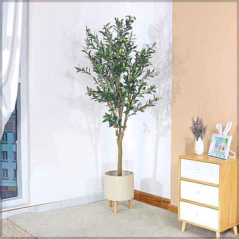 Faux Potted Olive Plant