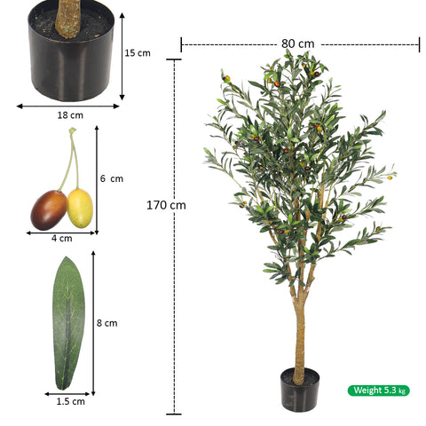 Faux Potted Olive Plant