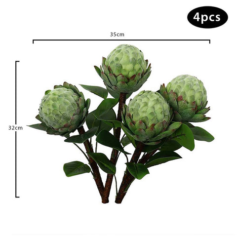 Artificial Mini Protea Flower Green