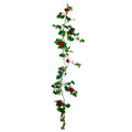 Artificial ivy vine garland with red flower