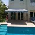 Sunshade for garden 400cm x 250cm installed in a backyard