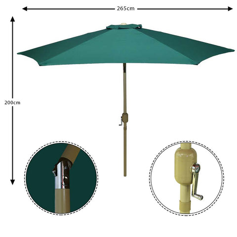 UV protected green outdoor umbrella offering cool shade