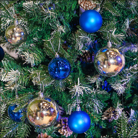 Frosted Tips Christmas Tree With Pine Cones 2.1m High