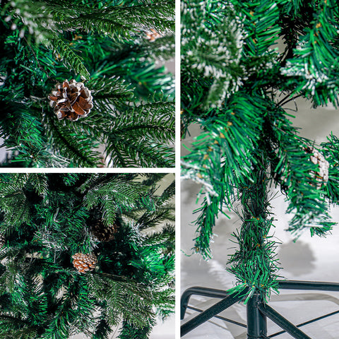 Frosted Tips Christmas Tree With Pine Cones 2.7m High