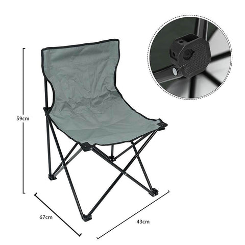 Folding chair for camping with side storage bag for essentials