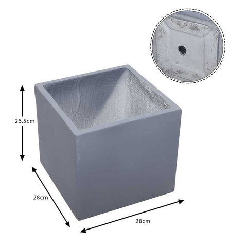 Concrete Gray Square Plant Pot