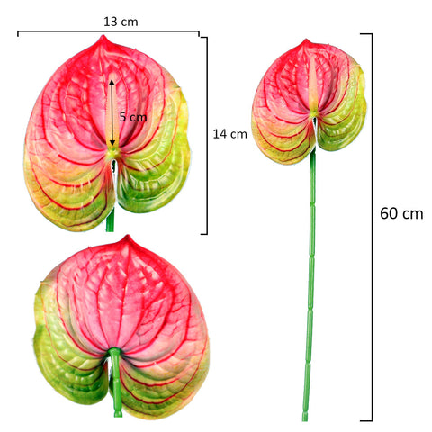 3Stems Artificial Anthurium Flower