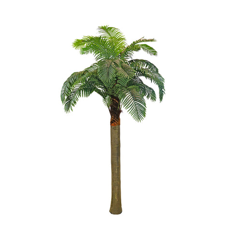 Large artificial palm trees with realistic green leaves