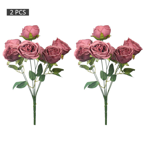 2pcs Artificial Rose Flower Bunch