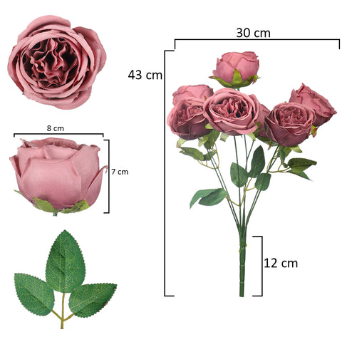 2pcs Artificial Rose Flower Bunch