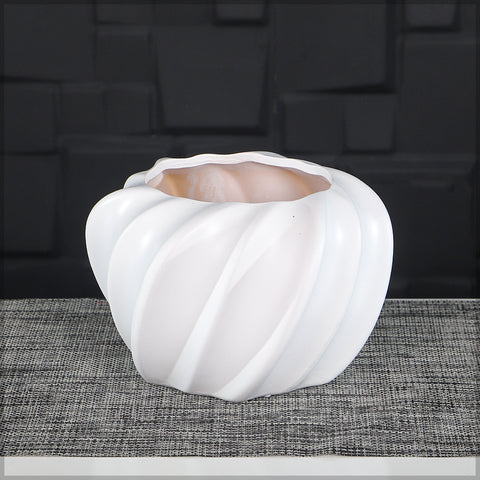 Geometric Wave Design Ceramic Vase