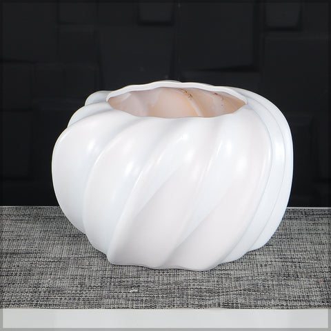 Geometric Wave Design Ceramic Vase