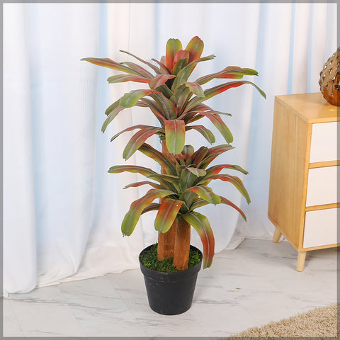 Artificial iron red edge plant for indoor spaces