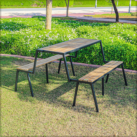 Folding Garden Bench with Table