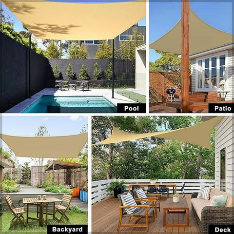 Patio sun shade sail providing cool shade for your garden or deck