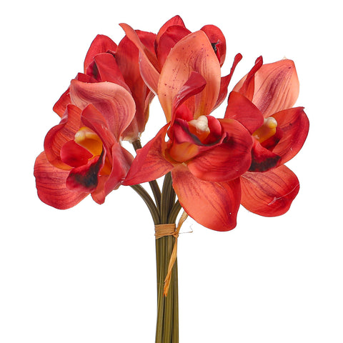 5 Heads Of Artificial Cymbidium Orchid Flower