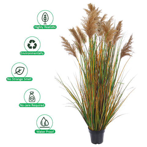 Decorative Artificial Grass Plant with Natural Dried Pampas Flower