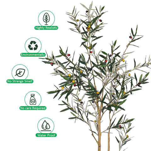 Realistic 180cm olive plant for living room decor