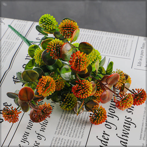 Artificial thistle spray bunch for modern decor