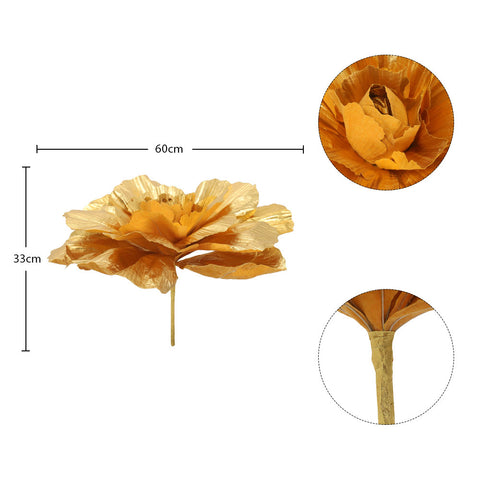 Decoration Peony Paper Flower Wall Gold-PE