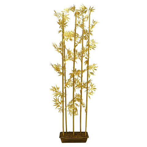 Golden Artificial Fake Bamboo Plant in a modern living room