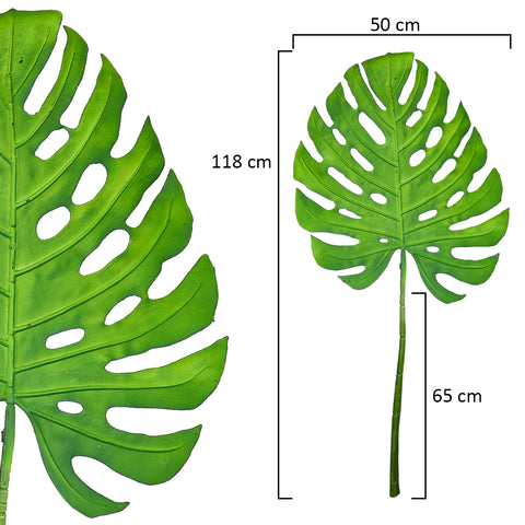 Lifelike monstera leaf faux