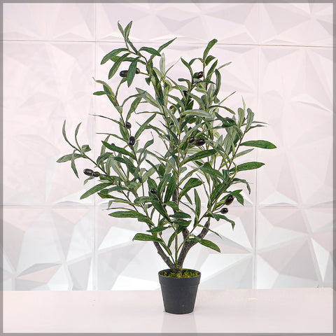 Faux potted olive tree for living room