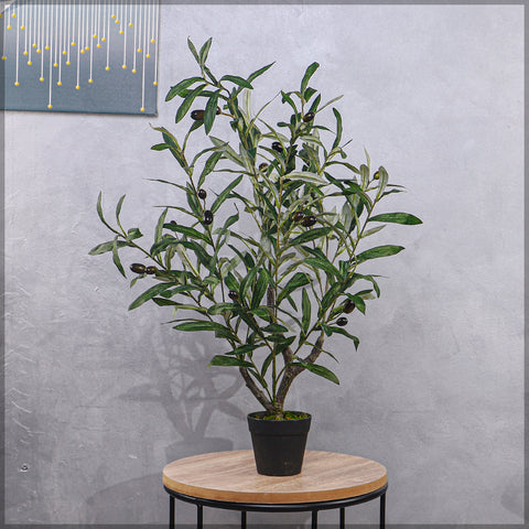 Potted faux olive tree for modern living