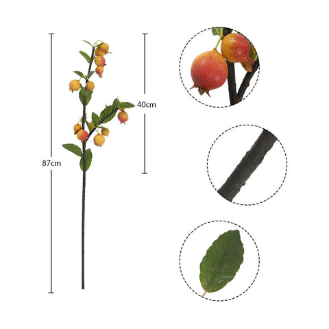 فرع فاكهة الرمان الاصطناعي أصفر