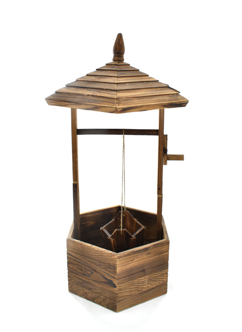 Decorative Wooden Wishing Well For Outdoor Yard Garden Decoration-DSL-4142