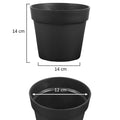 Black plastic flower pots